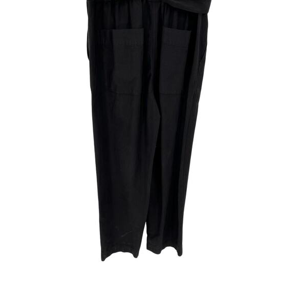 Everlane The Fatigue Jumpsuit Short Sleeve Crop Belted Cotton Linen Black Size 0 - Picture 8 of 11